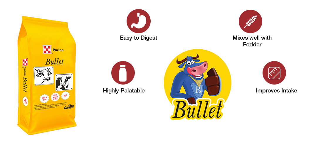 Bullet product with Bullet cow logo